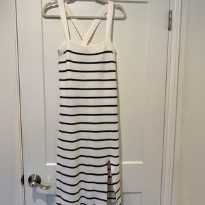 Poem & Thread Navy Striped Knit Dress